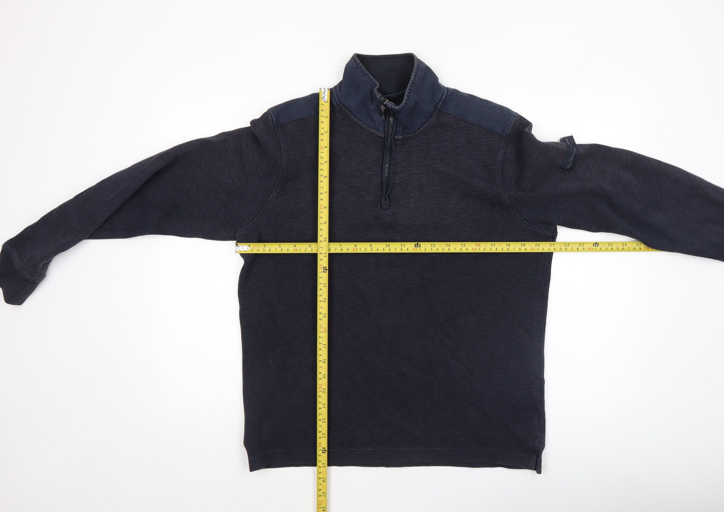 Ben Sherman Men's Blue 1/4 Zip Sweatshirt M Regular Fit Pullover