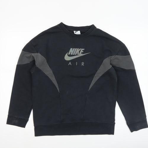 Nike Boys Black Air Logo Pullover Sweatshirt Size 146cm