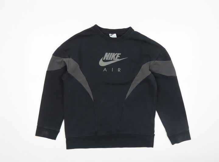 Nike Boys Black Air Logo Pullover Sweatshirt Size 146cm