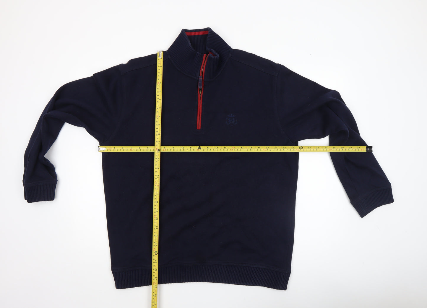 Marks & Spencer Blue Harbour Men’s Navy 1/4 Zip Cotton Sweatshirt L
