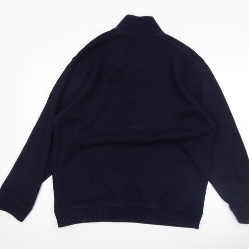 Marks & Spencer Blue Harbour Men’s Navy 1/4 Zip Cotton Sweatshirt L