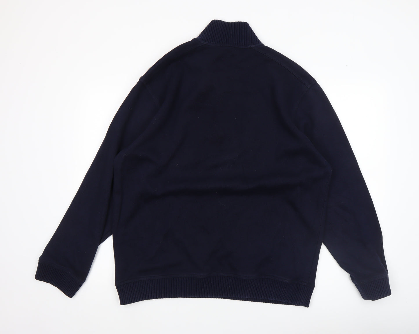 Marks & Spencer Blue Harbour Men’s Navy 1/4 Zip Cotton Sweatshirt L
