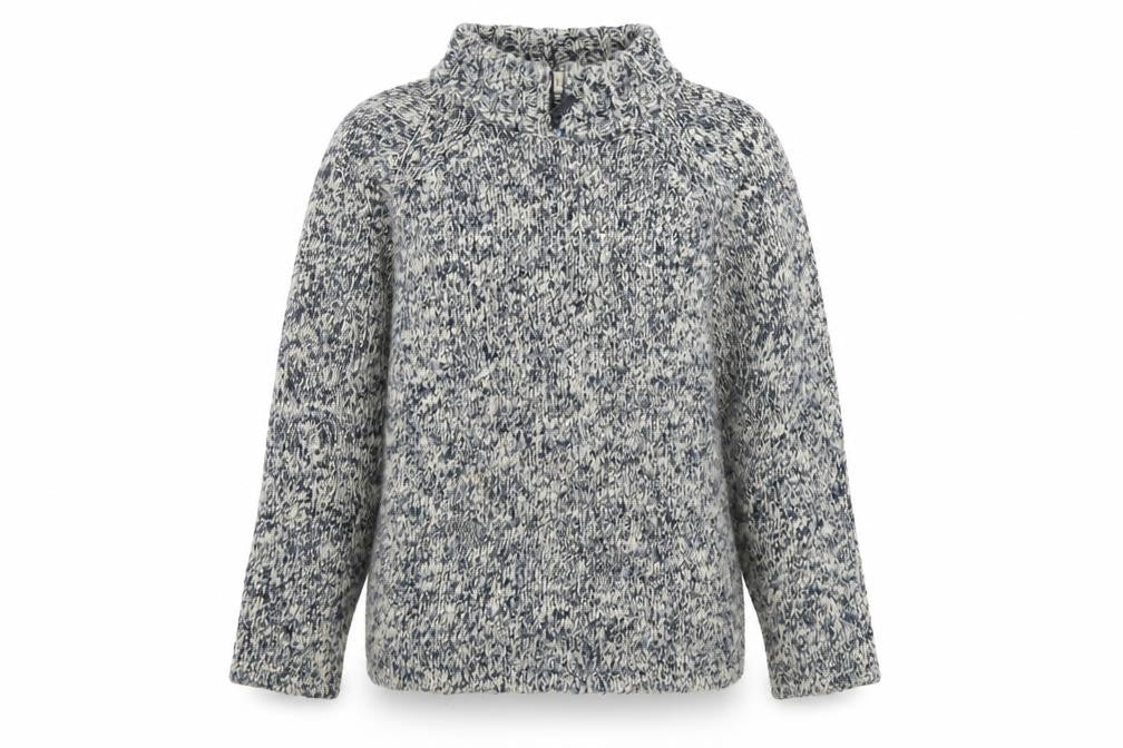 Gina Laura Women's Grey Chunky High Neck Wool Blend Jumper XL