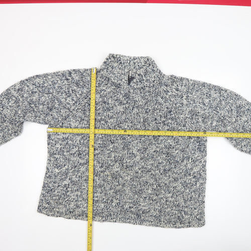 Gina Laura Women's Grey Chunky High Neck Wool Blend Jumper XL