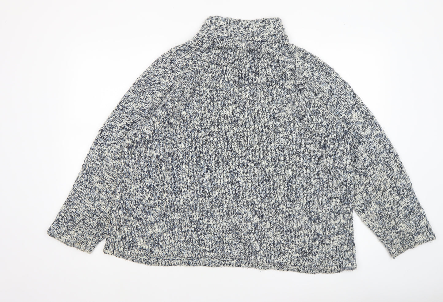 Gina Laura Women's Grey Chunky High Neck Wool Blend Jumper XL