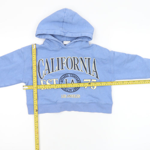 ZARA Girls Blue California Graphic Pullover Hoodie 2-3 Years