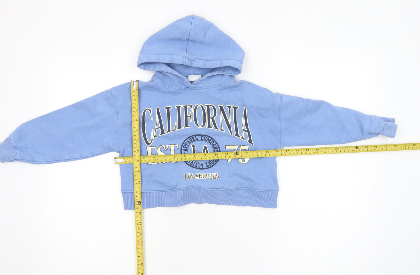 ZARA Girls Blue California Graphic Pullover Hoodie 2-3 Years