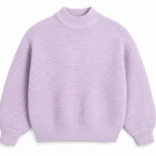 MNG Women’s Purple Mock Neck Chunky Knit Pullover Jumper Size 14