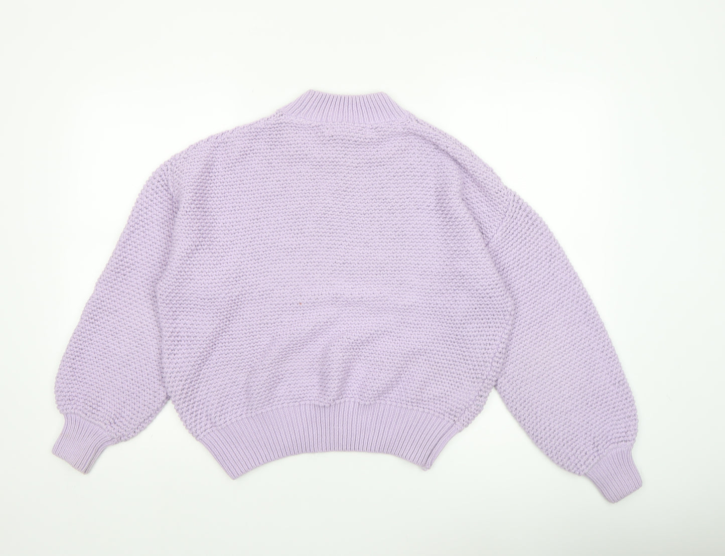 MNG Women’s Purple Mock Neck Chunky Knit Pullover Jumper Size 14