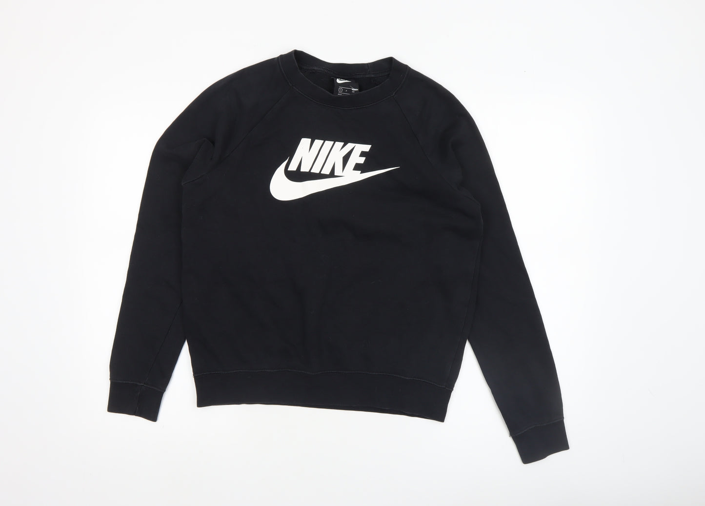 Nike Women's Black Small Pullover Sweatshirt Crew Neck Cotton Blend