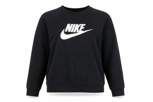 Front view of Nike Women's Black Small Pullover Sweatshirt Crew Neck Cotton Blend