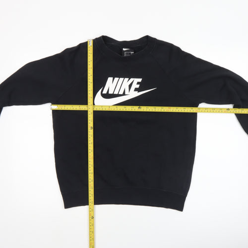 Nike Women's Black Small Pullover Sweatshirt Crew Neck Cotton Blend
