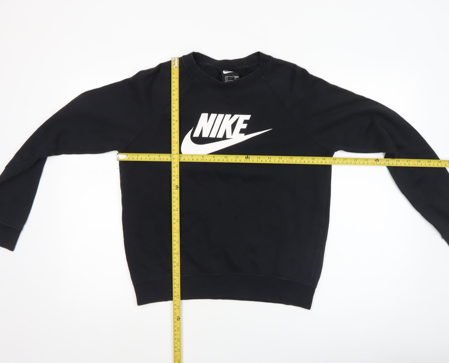 Nike Women's Black Small Pullover Sweatshirt Crew Neck Cotton Blend