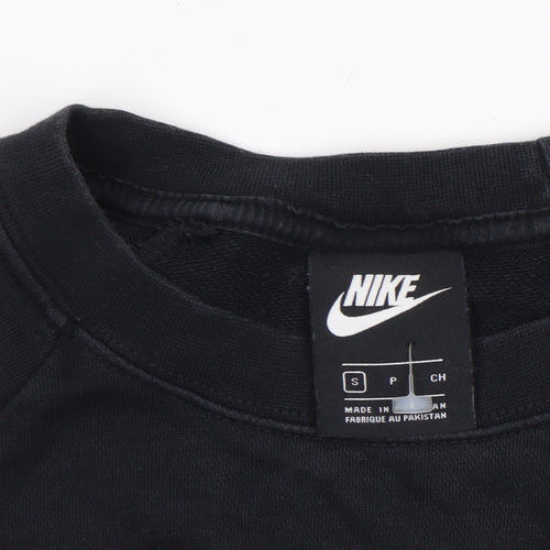 Nike Women's Black Small Pullover Sweatshirt Crew Neck Cotton Blend