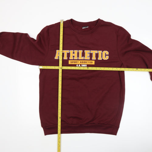 Alphar One Men's Brown Athletic Graphic Sweatshirt L Crew Neck