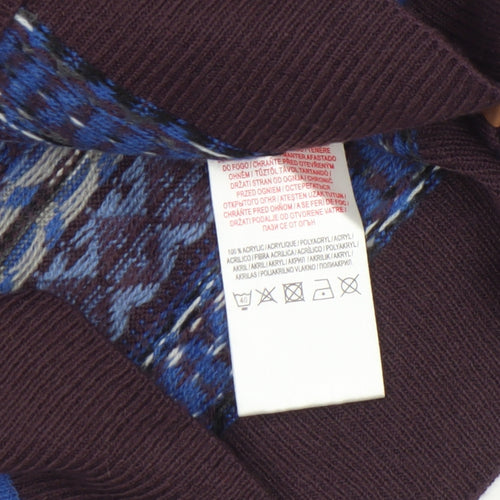 Tokyo Laundry Men's Blue Geometric Knit Crew Neck Jumper Size M