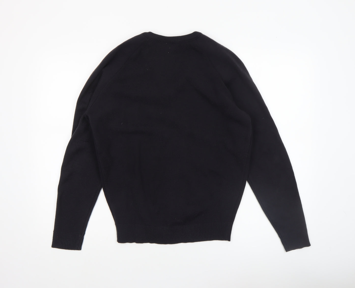Banner Men's Black Acrylic V-Neck Long Sleeve Knit Jumper Size S
