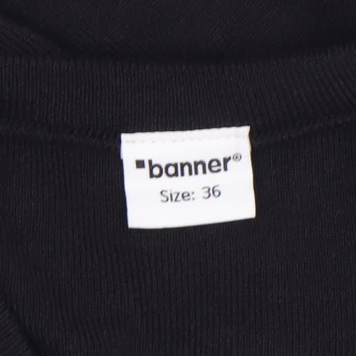 Banner Men's Black Acrylic V-Neck Long Sleeve Knit Jumper Size S