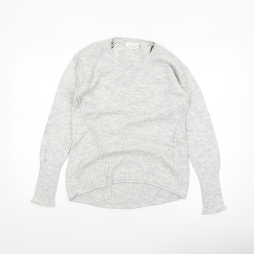 H&M Women Grey Knit Pullover Jumper XS Long Sleeve Crew Neck