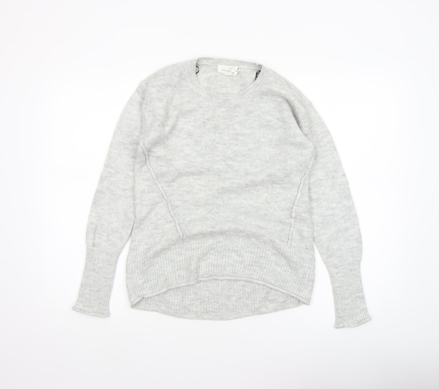 H&M Women Grey Knit Pullover Jumper XS Long Sleeve Crew Neck