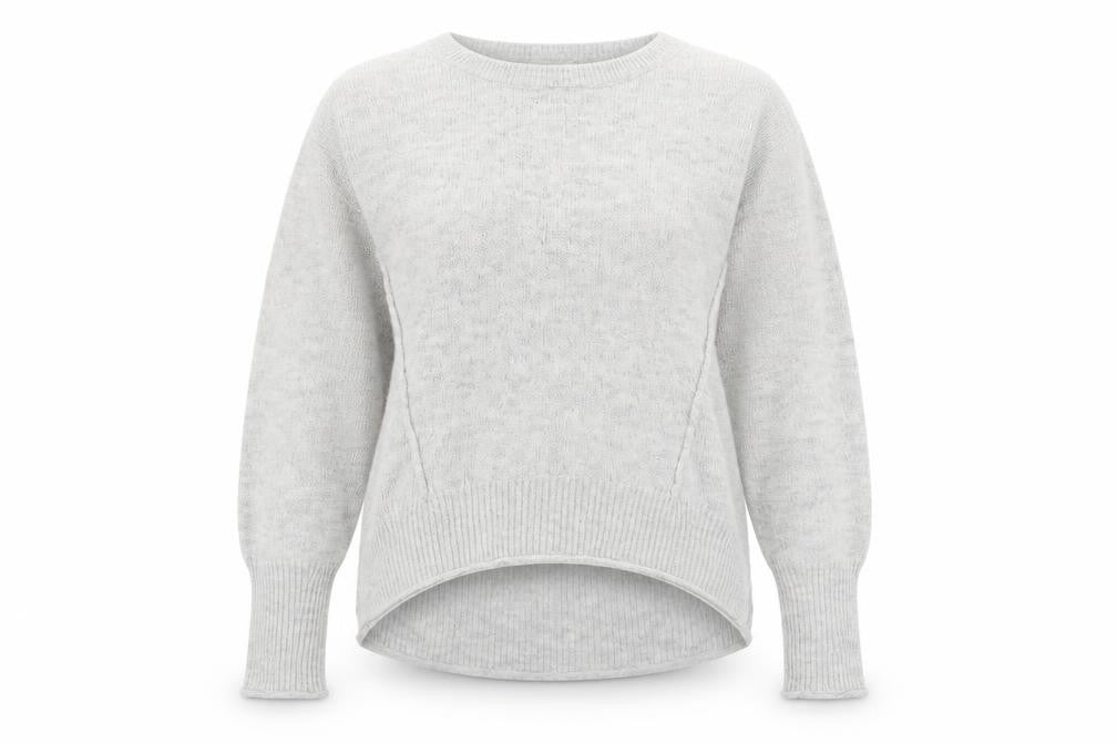 Front view of H&M Women Grey Knit jumper XS Long Sleeve Crew Neck