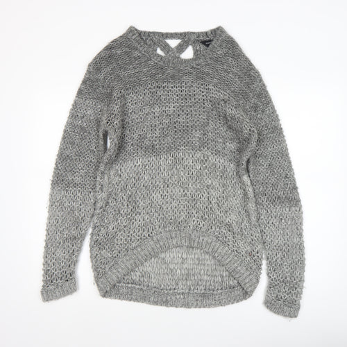 Dorothy Perkins Women’s Grey Open-Knit Long Sleeve Jumper Size 12