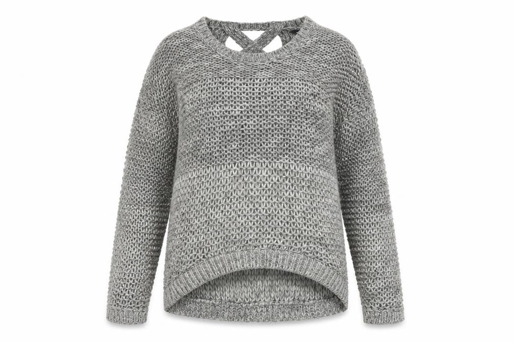 Dorothy Perkins Women’s Grey Open-Knit Long Sleeve Jumper Size 12