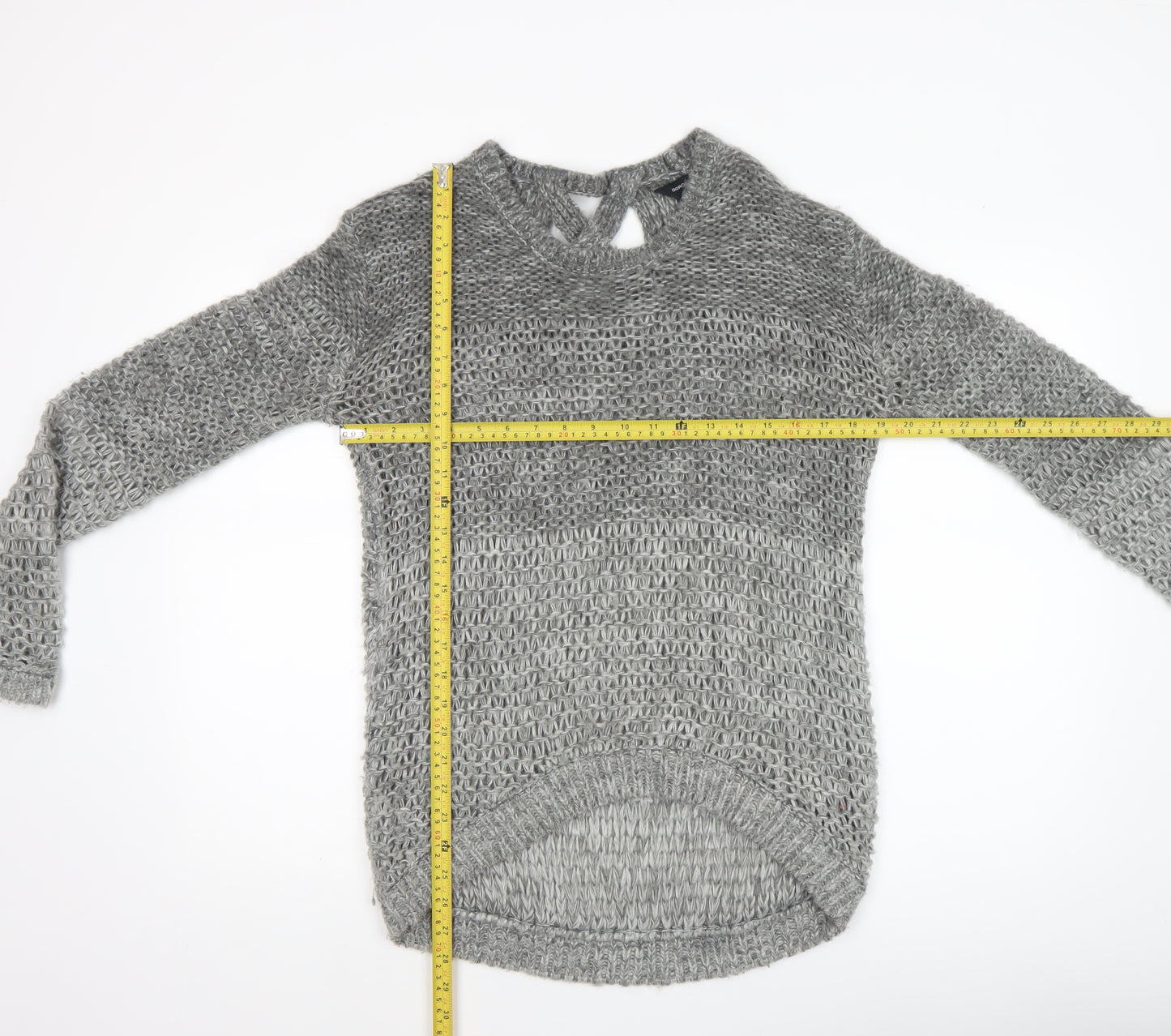 Dorothy Perkins Women’s Grey Open-Knit Long Sleeve Jumper Size 12