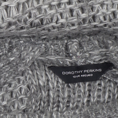 Dorothy Perkins Women’s Grey Open-Knit Long Sleeve Jumper Size 12