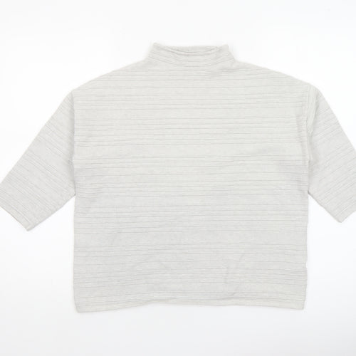 F&F Women’s Grey Mock Neck 3/4 Sleeve Knit Jumper Size 12