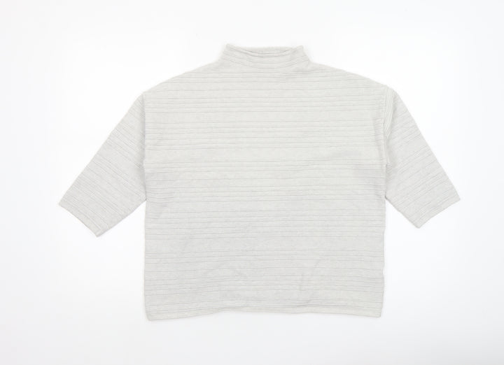 F&F Women’s Grey Mock Neck 3/4 Sleeve Knit Jumper Size 12