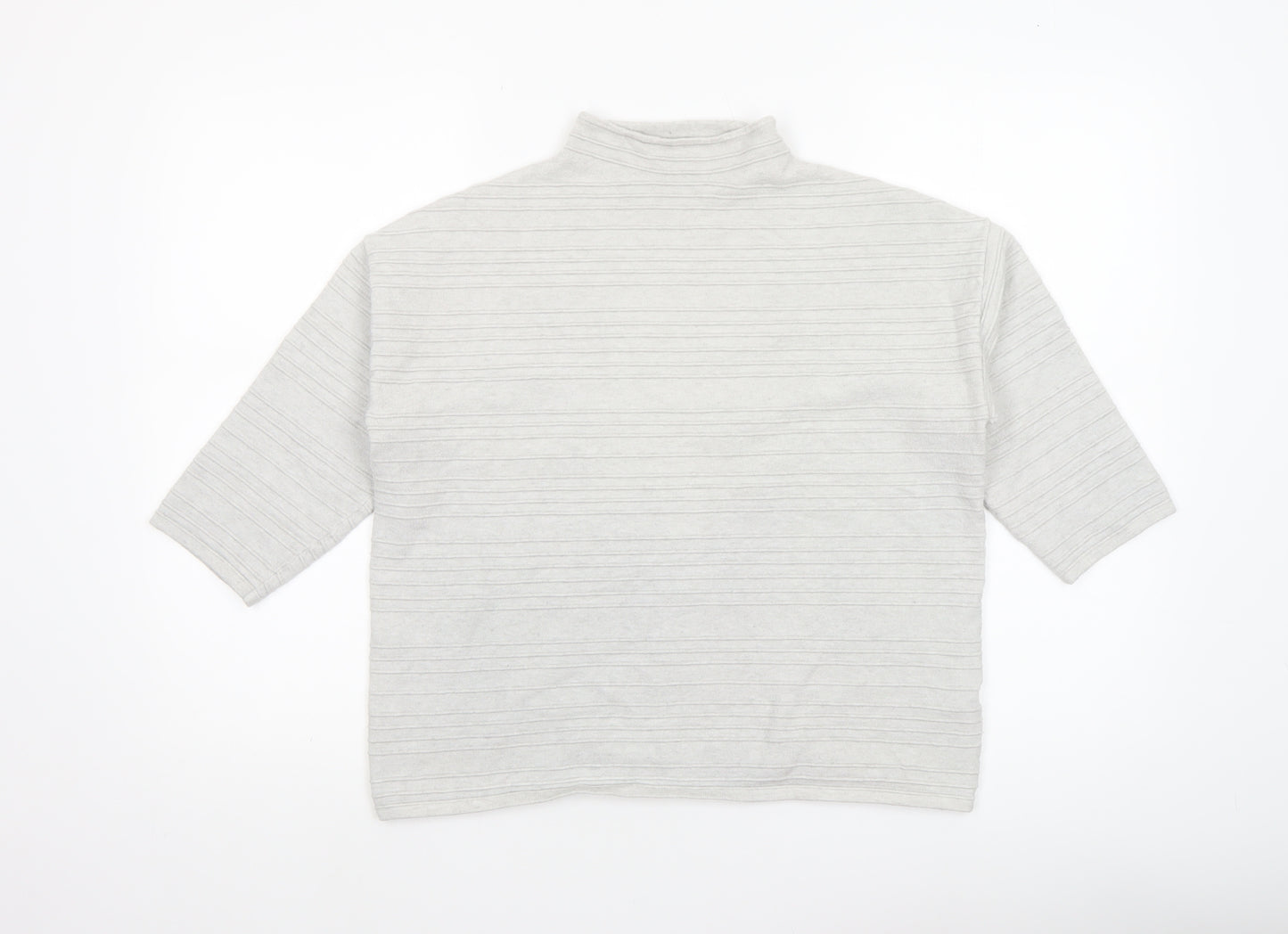 F&F Women’s Grey Mock Neck 3/4 Sleeve Knit Jumper Size 12