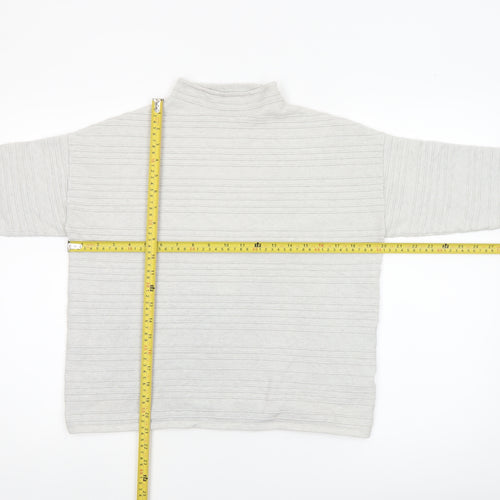 F&F Women’s Grey Mock Neck 3/4 Sleeve Knit Jumper Size 12