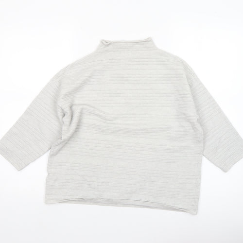 F&F Women’s Grey Mock Neck 3/4 Sleeve Knit Jumper Size 12