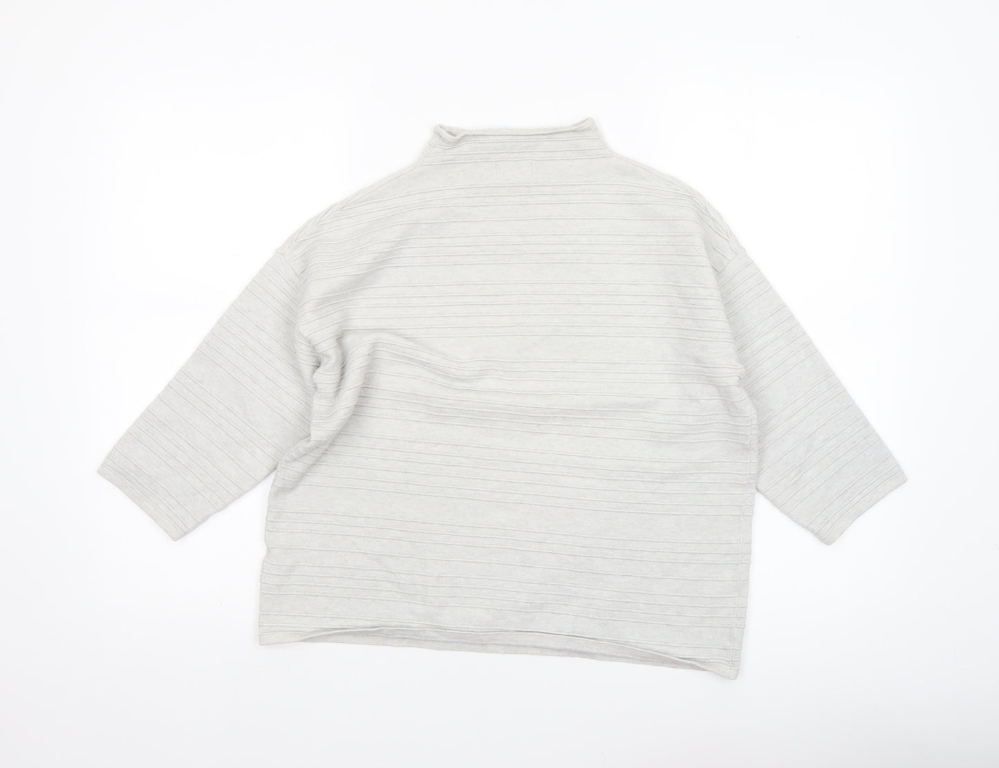 F&F Women’s Grey Mock Neck 3/4 Sleeve Knit Jumper Size 12