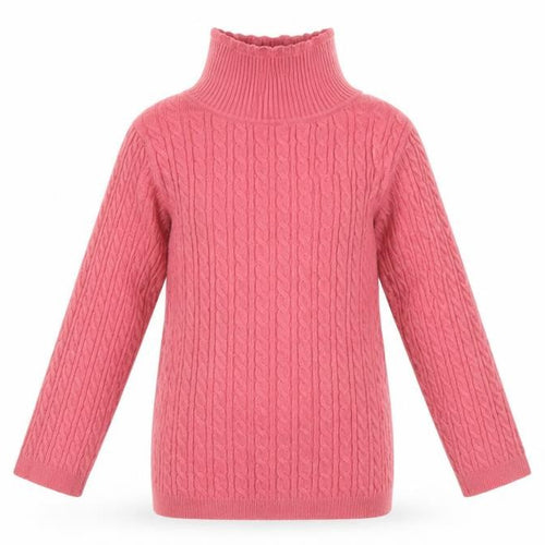 George Girls Pink Cable Knit Roll Neck Jumper 2-3 Years
