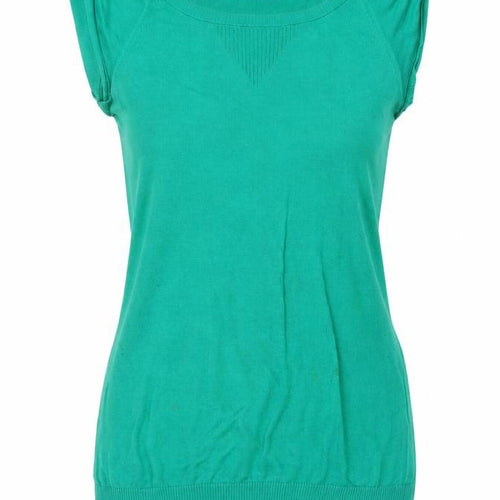 Warehouse Women’s Green Cotton Sleeveless Knit T-Shirt UK 6