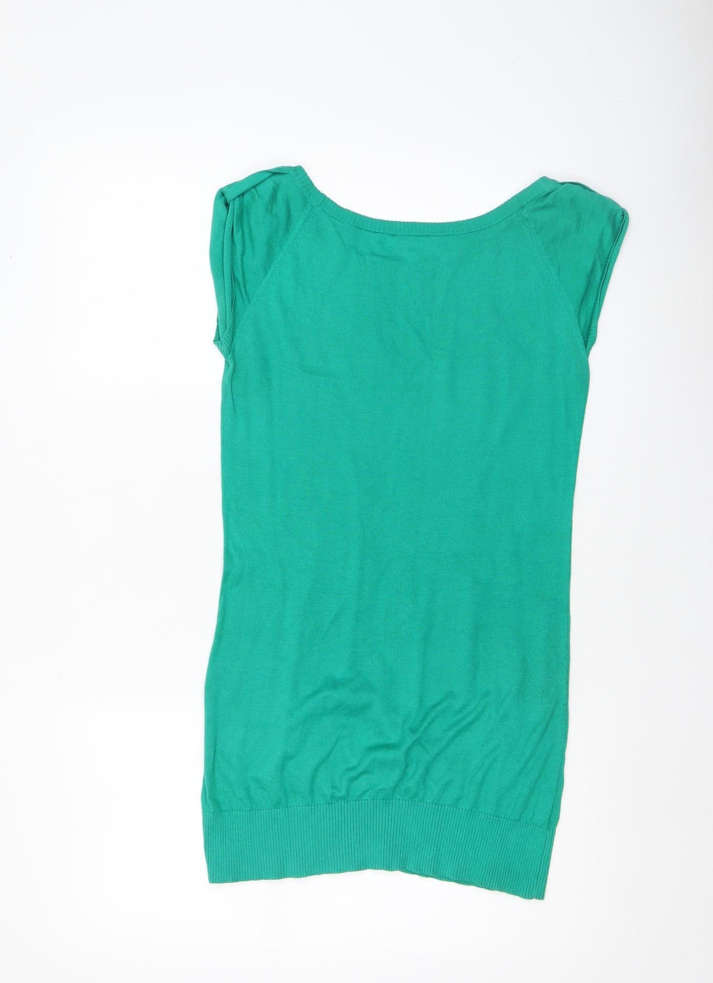 Warehouse Women’s Green Cotton Sleeveless Knit T-Shirt UK 6