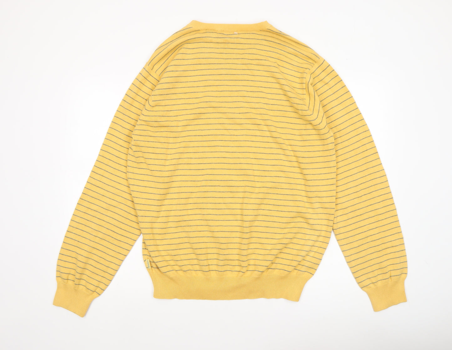 IZOD Men’s Yellow Striped V-Neck Cotton Jumper XL