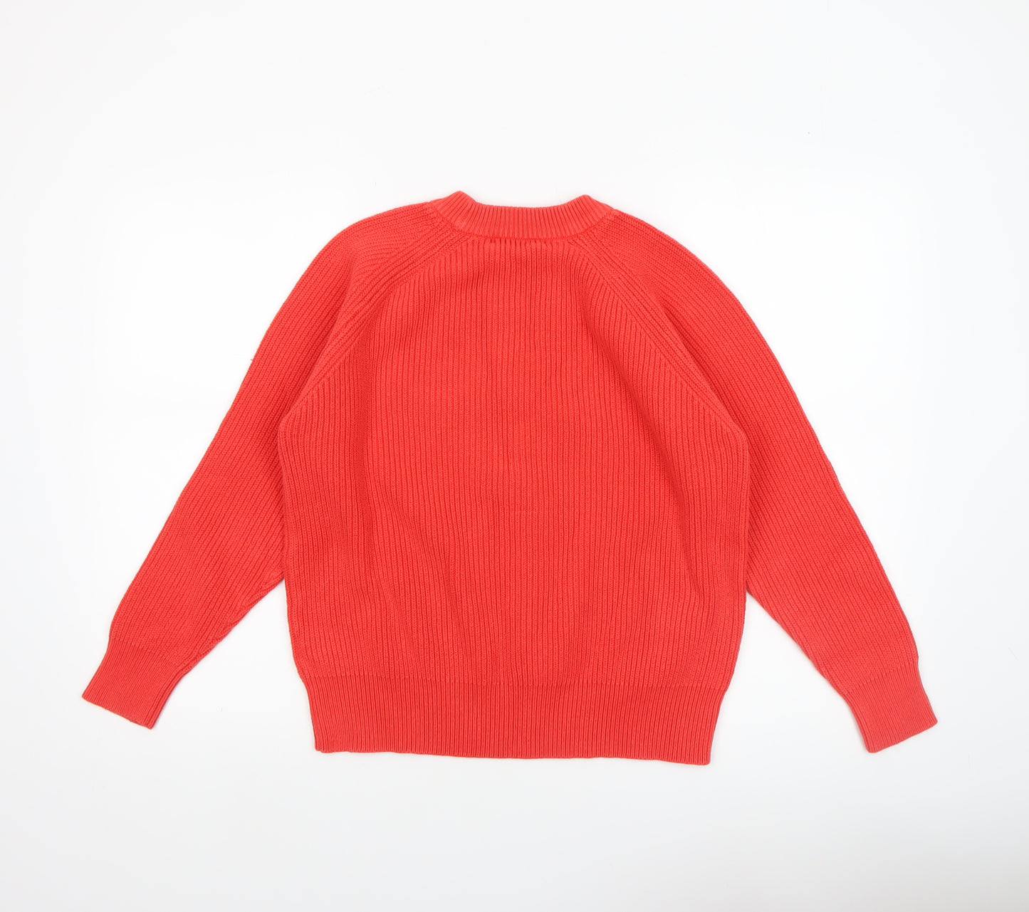 Marks and Spencer Womens Red Cotton Crew Neck Jumper Medium