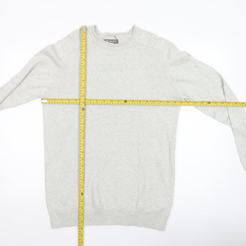 Primark Men's Grey Cotton Crew Neck Jumper Size M