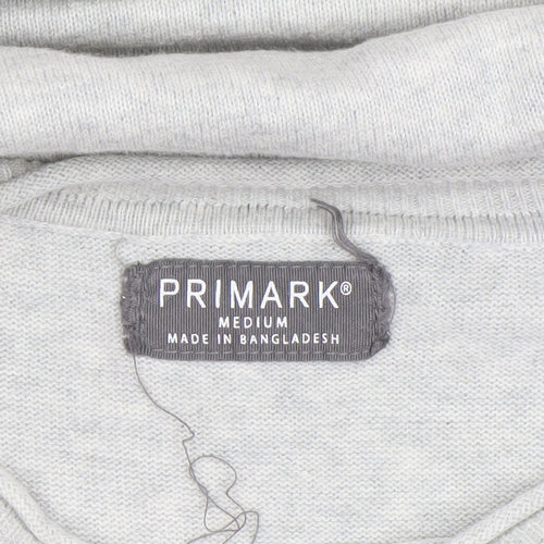 Primark Men's Grey Cotton Crew Neck Jumper Size M