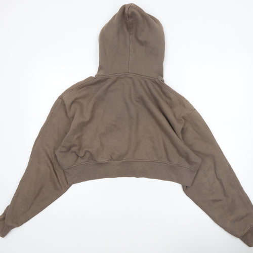 Good For Nothing Women's Brown Cropped Full Zip Hoodie Size S