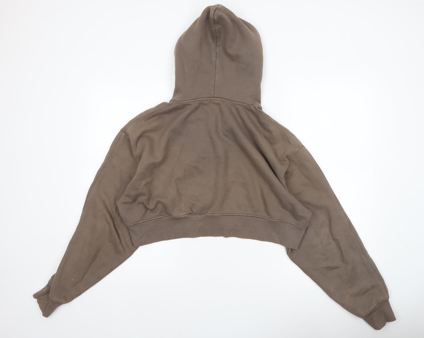 Good For Nothing Women's Brown Cropped Full Zip Hoodie Size S