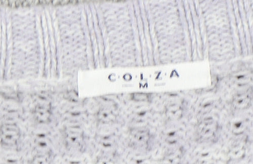 COLZA Women’s Grey Cable Knit Crew Neck Jumper Size M