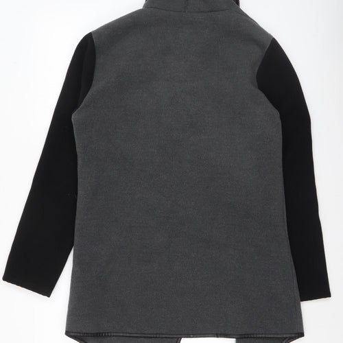 Apricot Womens Grey Coatigan S Open Buckle Front Long Sleeve