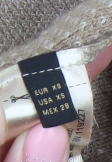 Massimo Dutti Women Beige Wool Cape Jumper XS High Neck