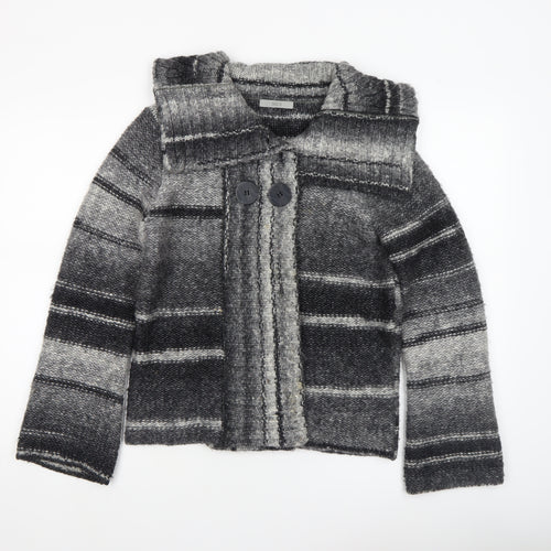Marks and Spencer Womens Grey Striped Chunky Knit Cardigan UK 14