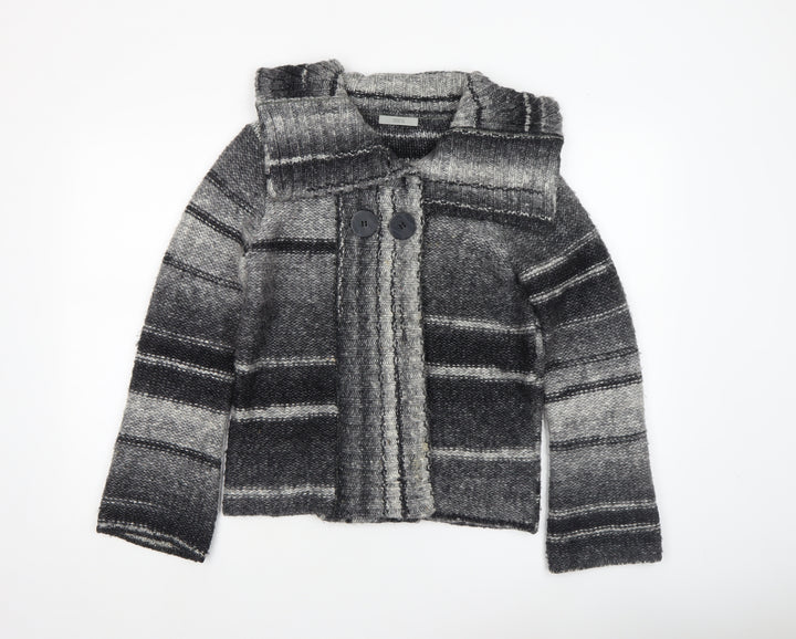 Marks and Spencer Womens Grey Striped Chunky Knit Cardigan UK 14