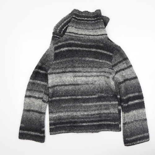 Marks and Spencer Womens Grey Striped Chunky Knit Cardigan UK 14